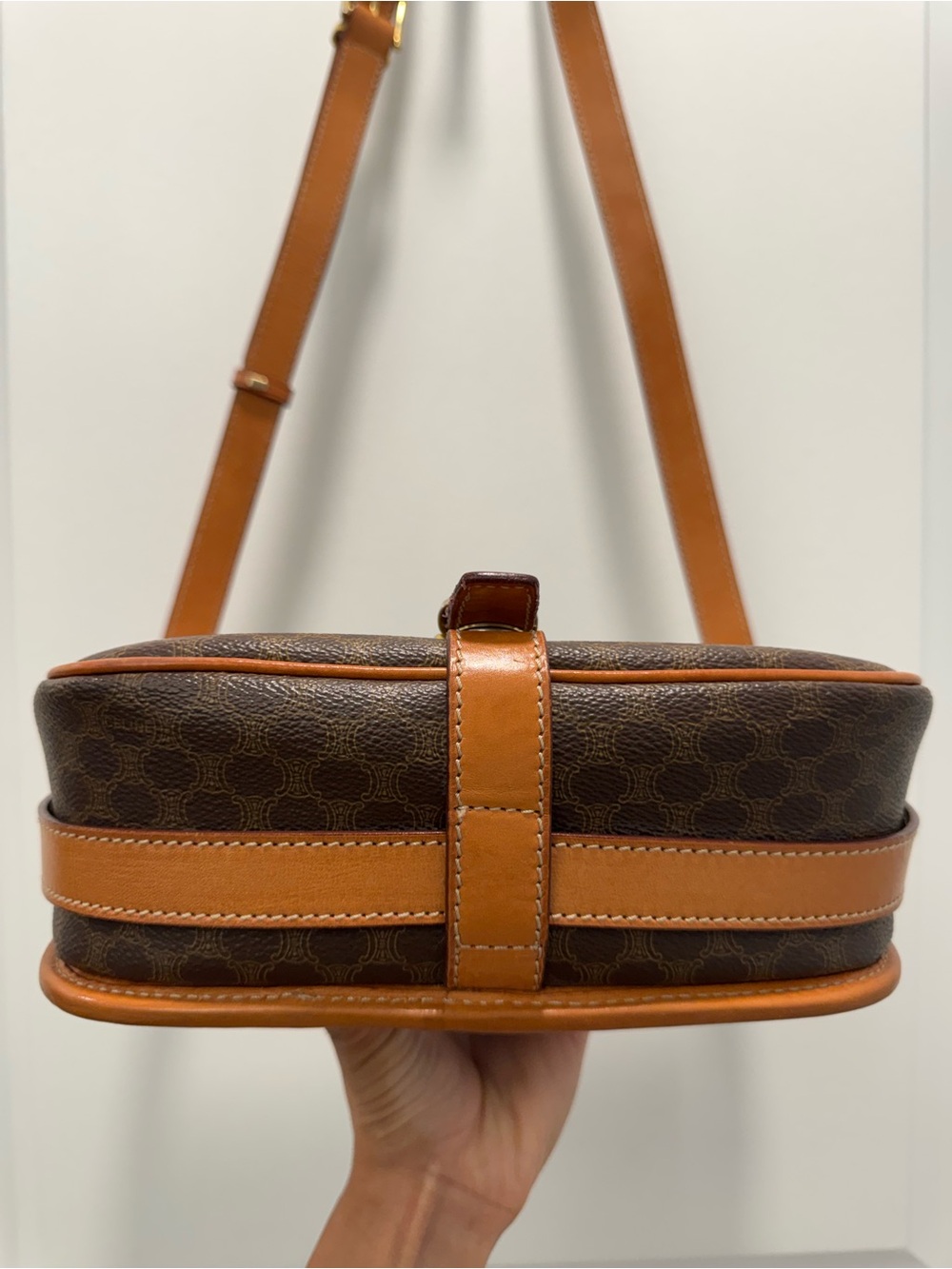 Authentic Vintage CELINE Macadam Canvas Crossbody Bag - Brown (M90) - Picture 6 of 10